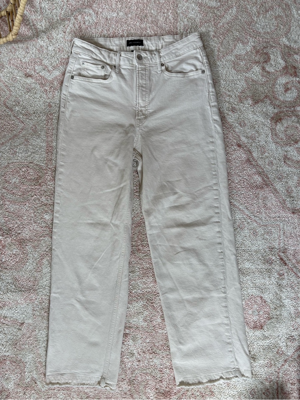 Free Assembly Cream Straight Leg High-Rise Jeans - Picture 1 of 8